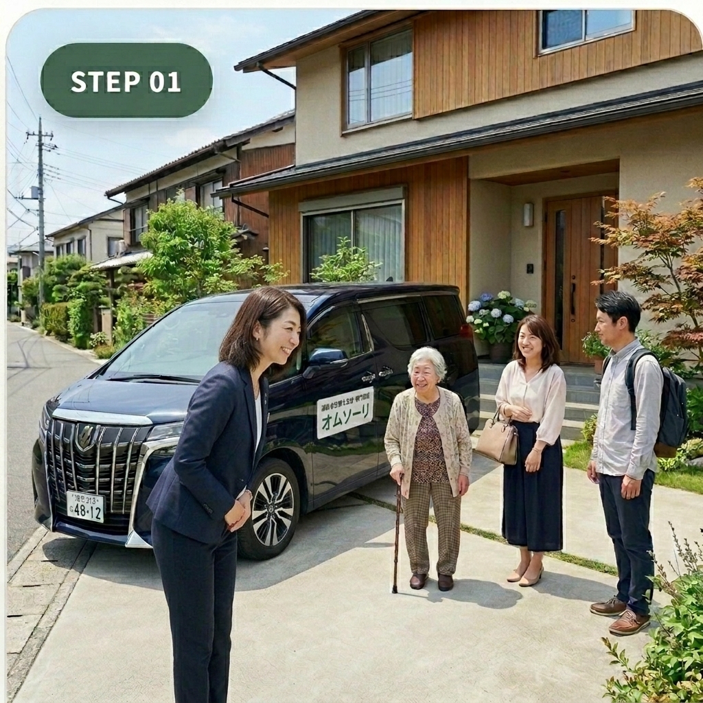 ご自宅前でのお出迎え